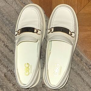 GBG los angeles offwhite/ivory oxford loafer shoes